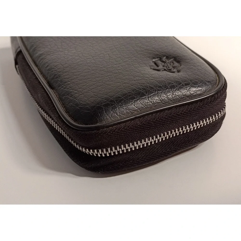 Texas Instruments TI Calculator Black Leather Zipper Carry Case Vintage